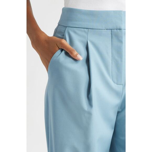 VERONICA BEARD Robinne Stretch Virgin Wool Blend Blue Pants - Picture 4 of 15